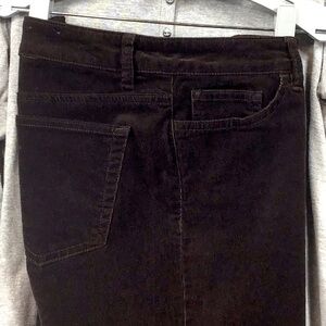 CHAPS ‘Madden Straight’ Dark Brown Slimming Stretch Corduroy 5 Pocket Zip Front